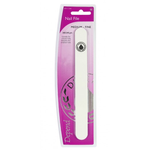 Depend, Nail File Medium/Fine, Dual-grit nail file for shaping and smoothing