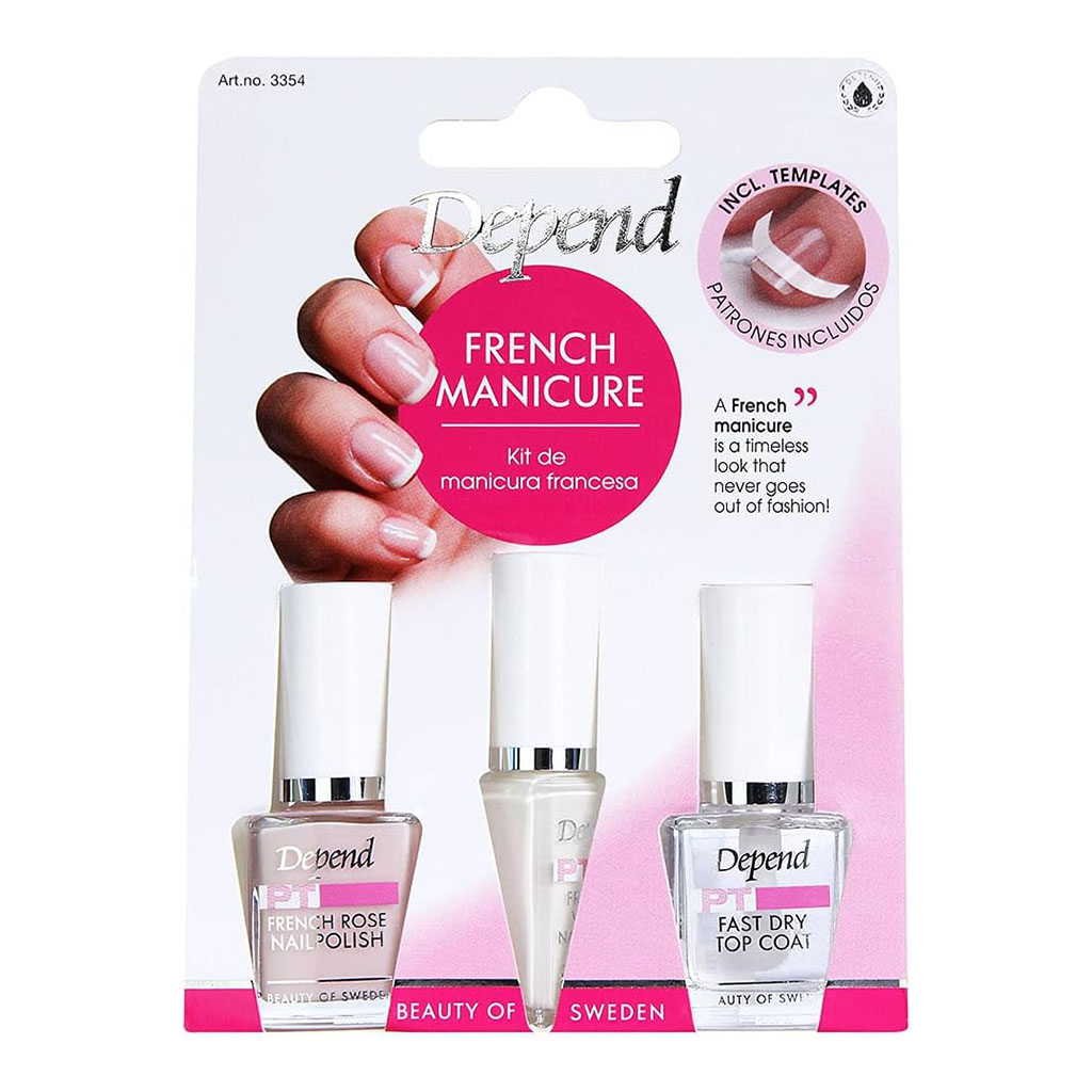 Depend, French Look Nail Kit, At-home French manicure set