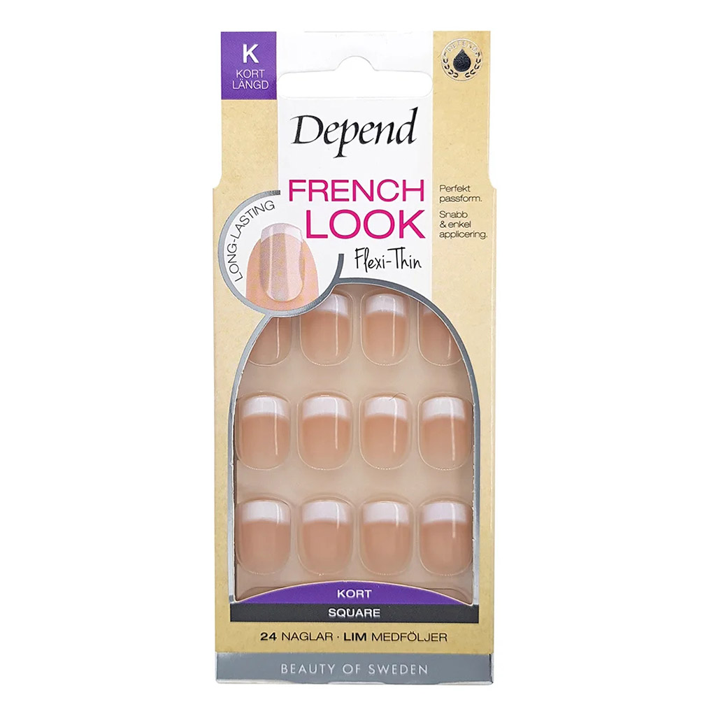 Depend, French look short beige nails, Natural-looking short beige artificial nails