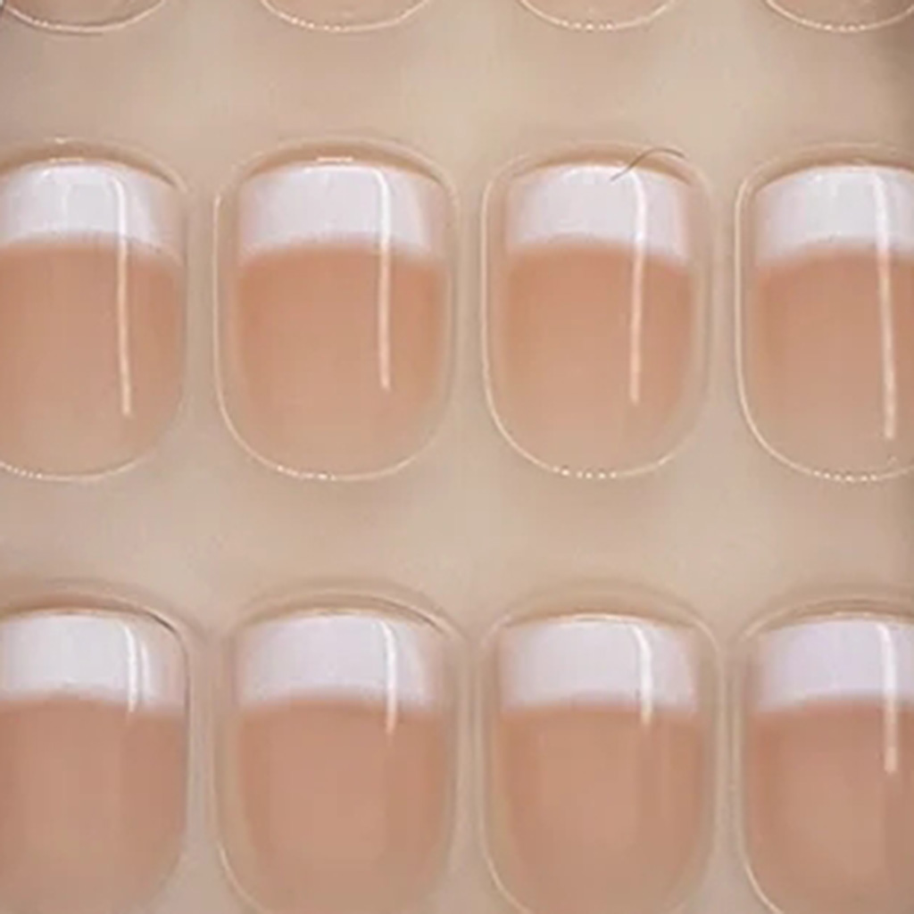 Depend, French look short beige nails, Natural-looking short beige artificial nails