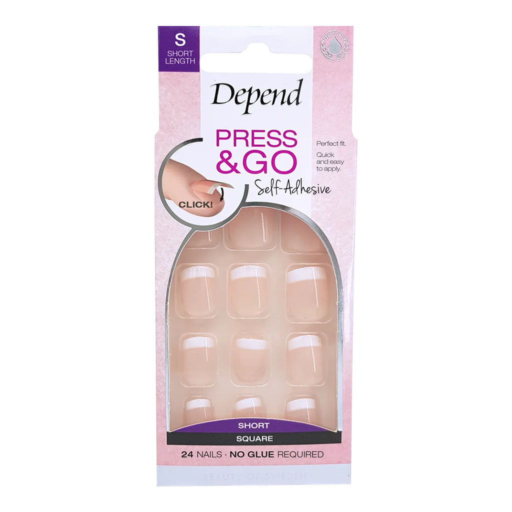Depend, Press & Go Square Nails, Soft Pink