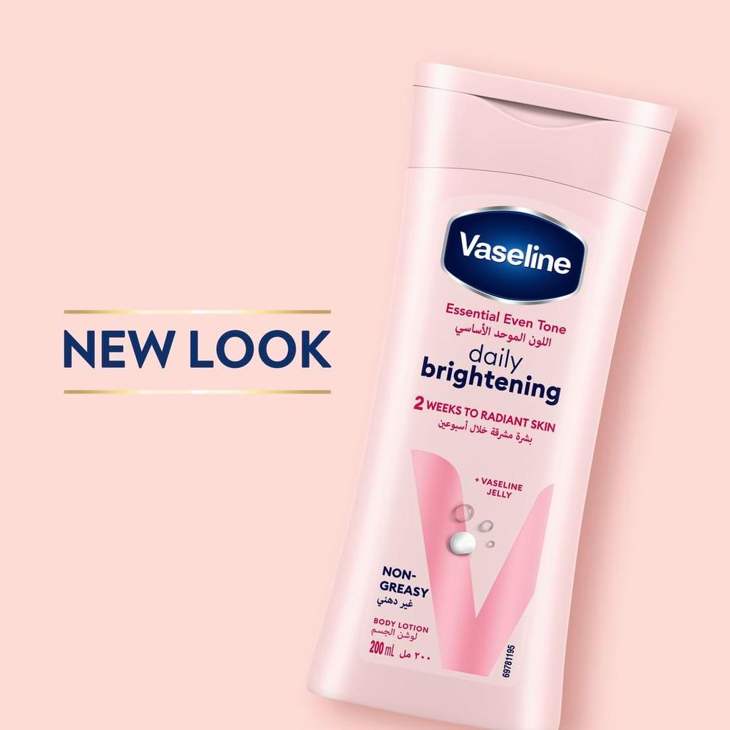 Vaseline, Essential Even Tone Daily Brightening Lotion, Moisturizing lotion for even skin tone, 200 ml