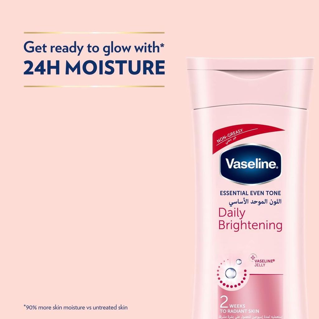 Vaseline, Essential Even Tone Daily Brightening Lotion, Moisturizing lotion for even skin tone, 200 ml