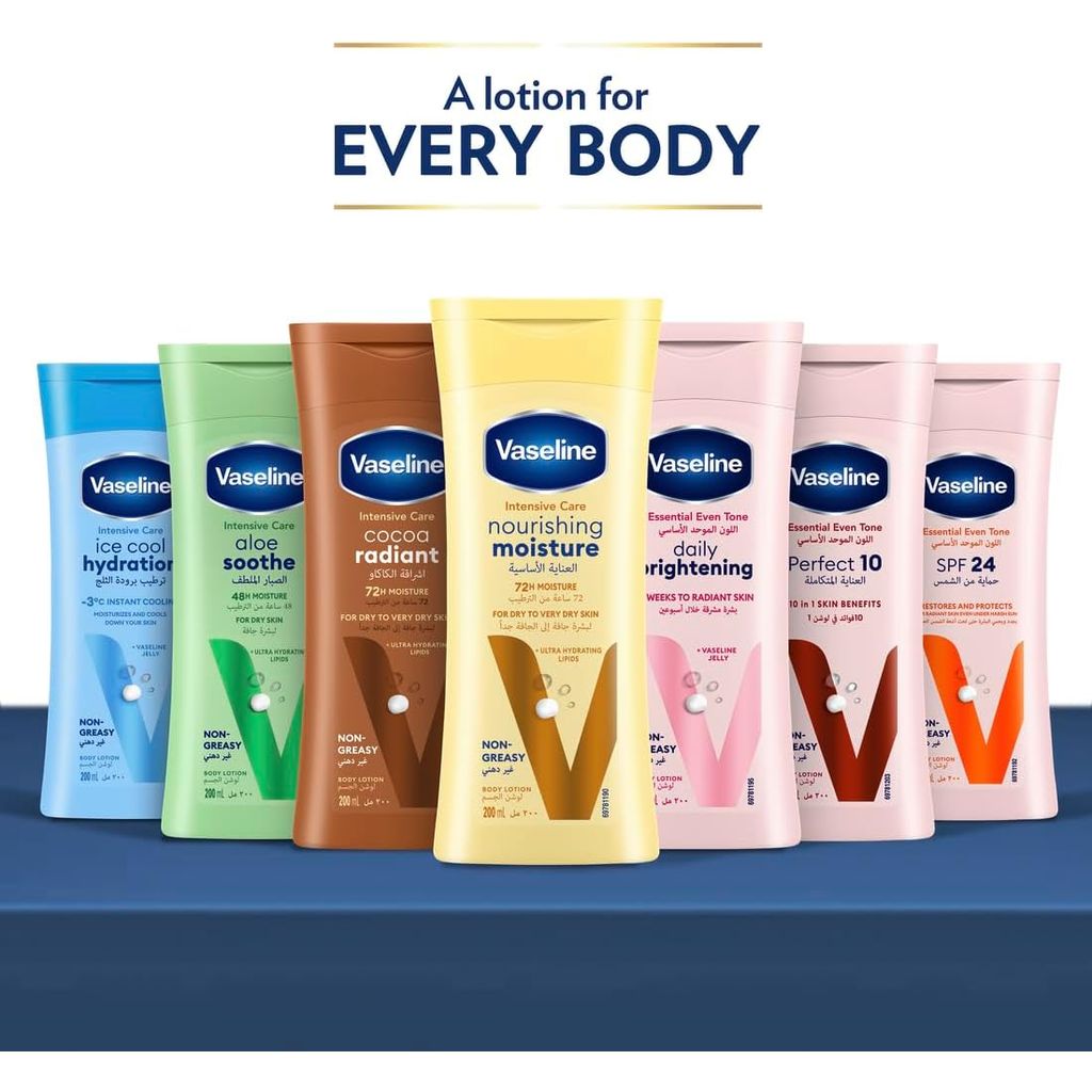 Vaseline, Essential Even Tone Daily Brightening Lotion, Moisturizing lotion for even skin tone, 200 ml