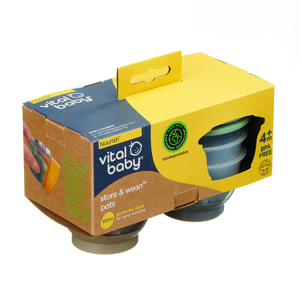 Vital Baby Nourish Store & Wean Pots, 60 Ml (6 Pack)