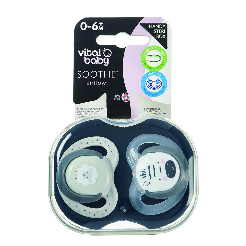 Vital Baby Soothe Airflow 0-6 Months (2 Pack) - "A Is For Adventure"