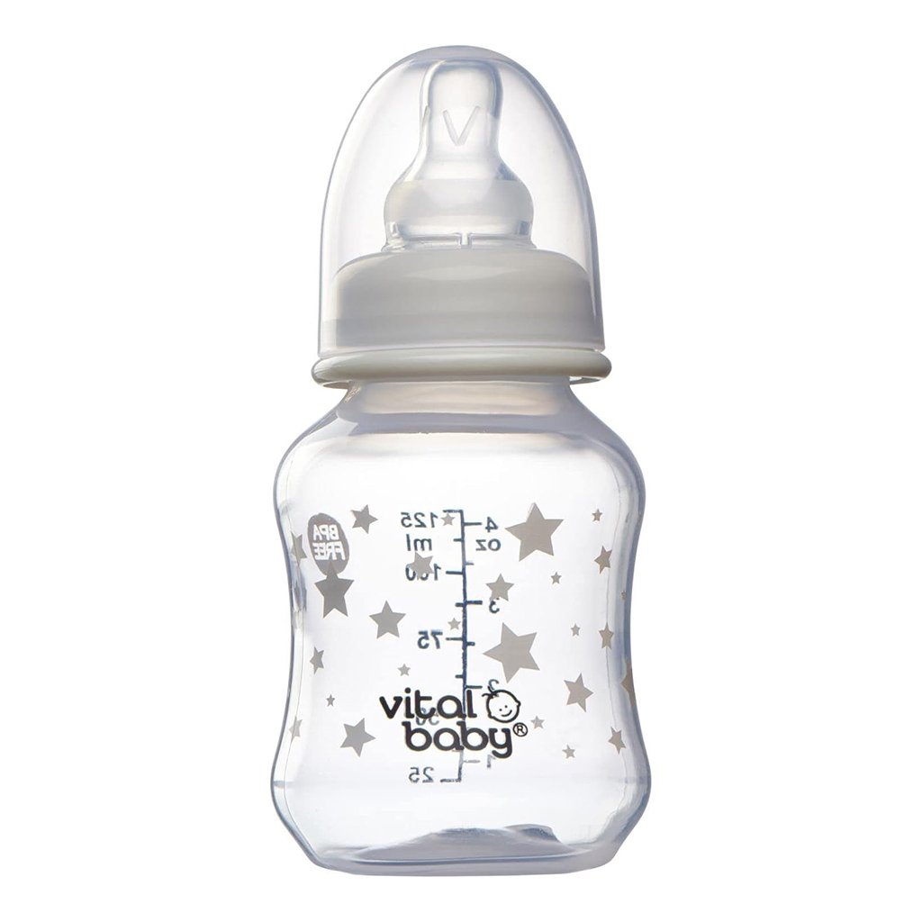 Vital Baby, Nurture Perfectly Simple Feeding Bottle, Easy to clean natural feel feeding bottle, 100 ml