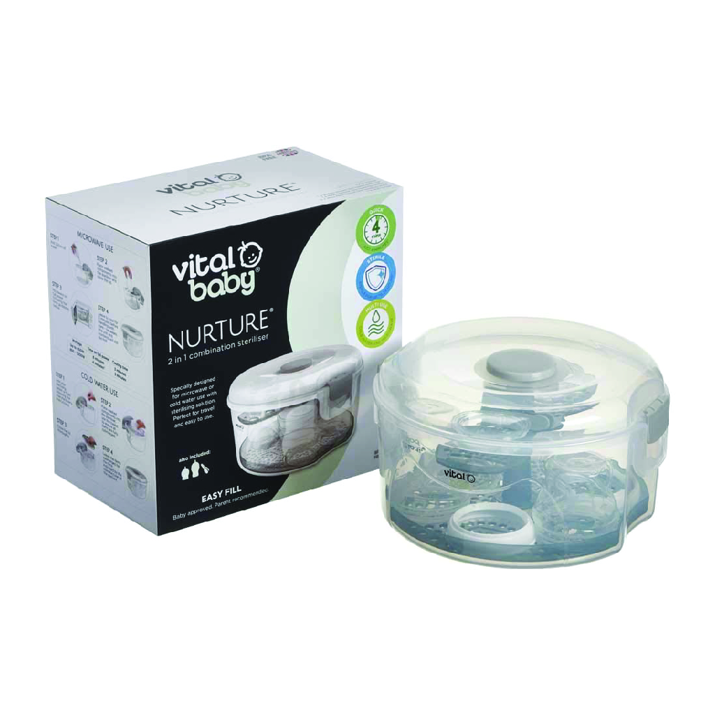Vital Baby, Nurture 2 In 1 Combination Steriliser, Electric steriliser for bottles and accessories