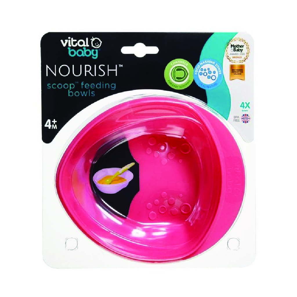 Vital Baby Nourish Scoop Feeding Bowls (4 Pack) - Fizz