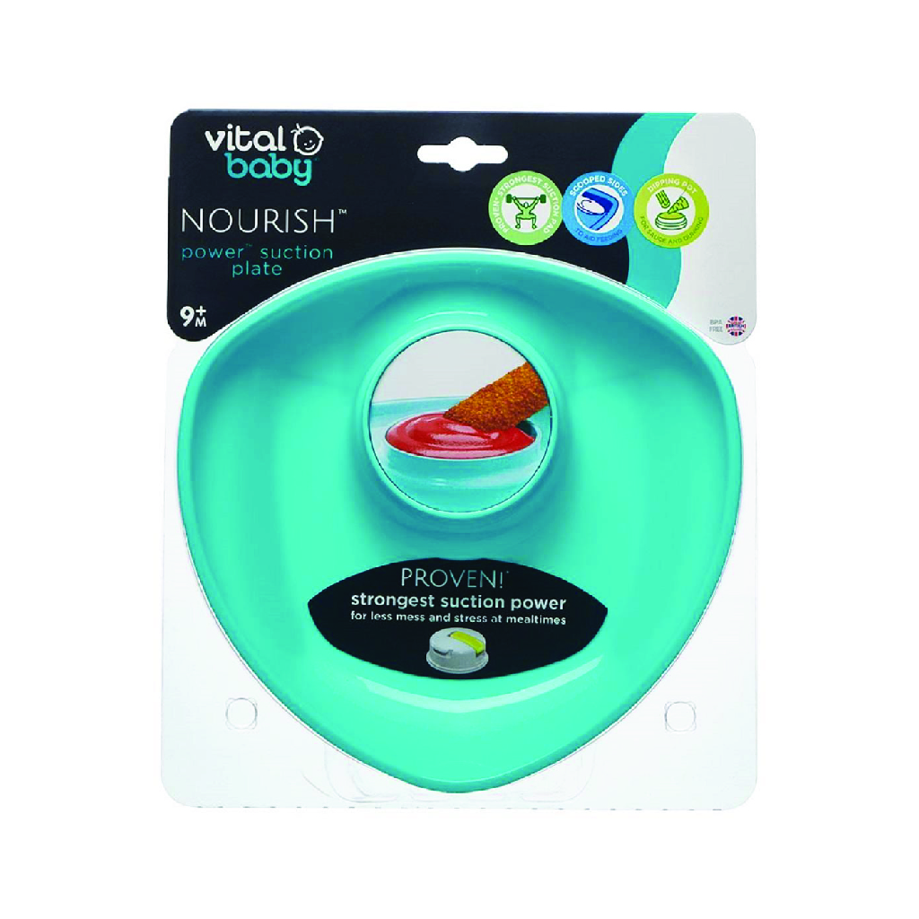 Vital Baby, Nourish Power Suction Plate - Fizz, Non-slip suction plate for toddlers’ meals