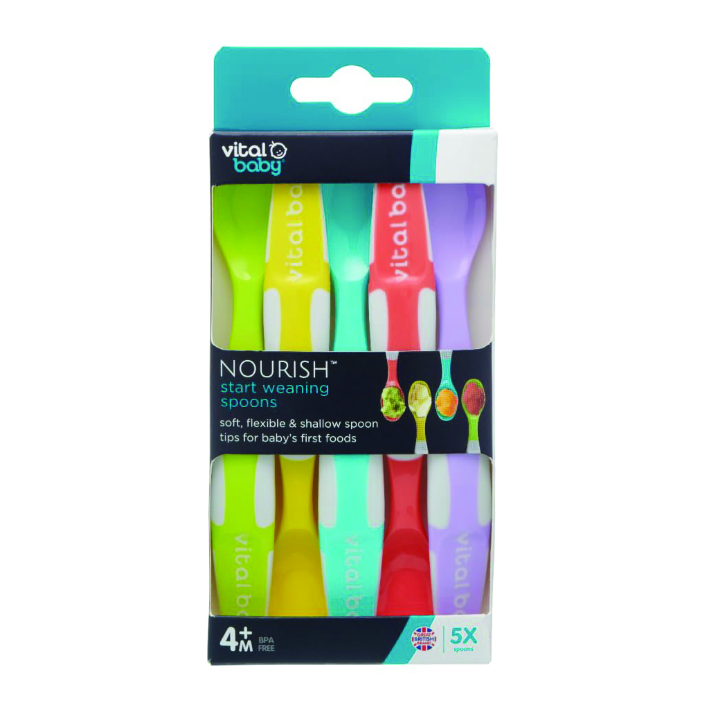 Vital Baby Nourish Start Weaning Spoons (5 Pack)