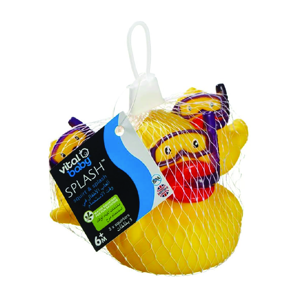 Vital Baby, Splash Squirt & Splash Dude & Diving Ducks, Bath toy set for toddler fun