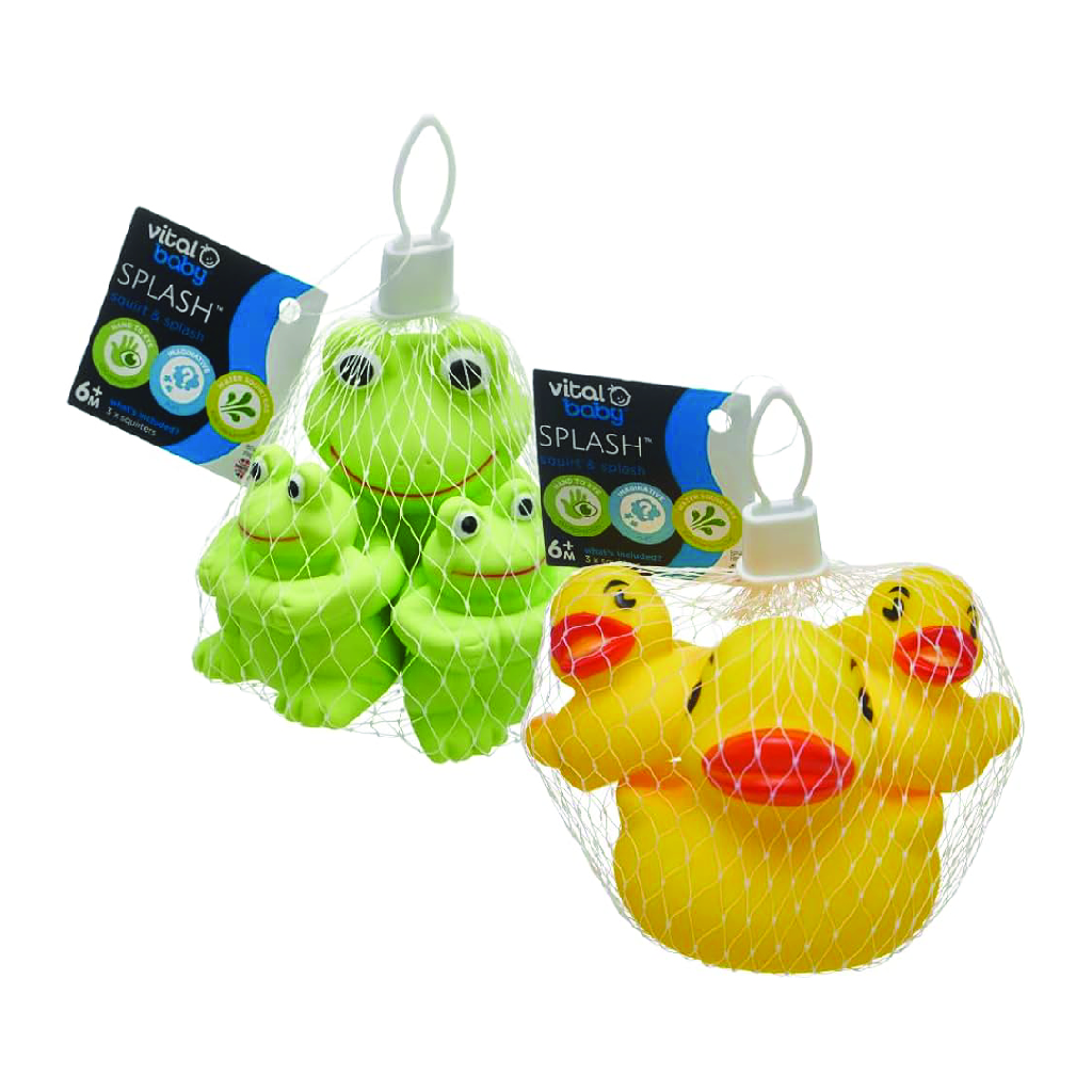 VITAL BABY SPLASH SQUIRT & SPLASH - DUCKS & FROGS (3PK)