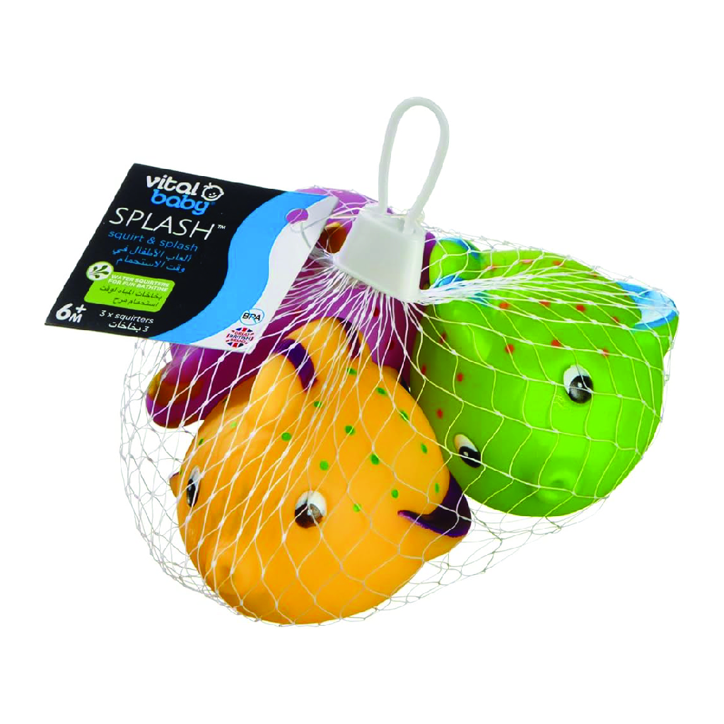 Vital Baby, Splash Squirt & Splash Fish, Bath toy set for toddler water play