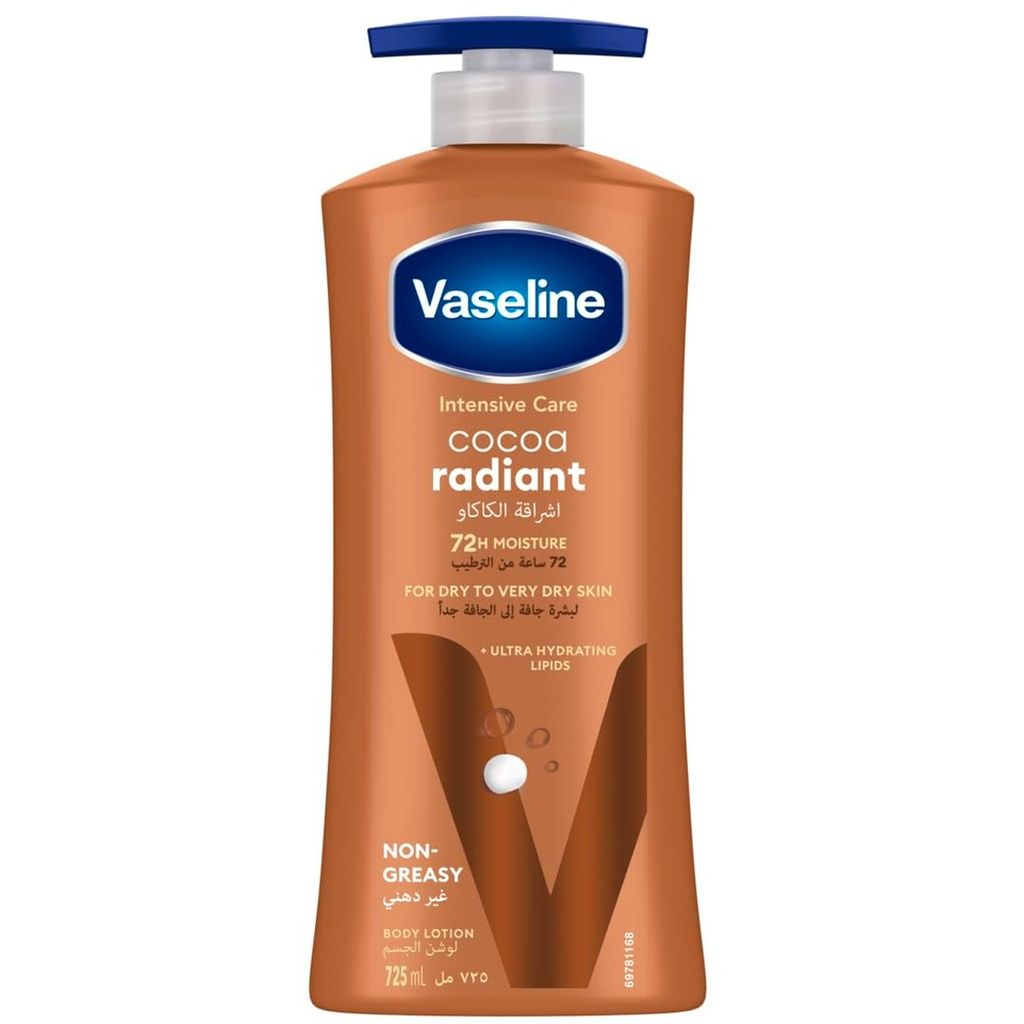 Vaseline, Intensive Care Cocoa Radiant Body Lotion, Deeply nourishing lotion for dry skin, 725 ml