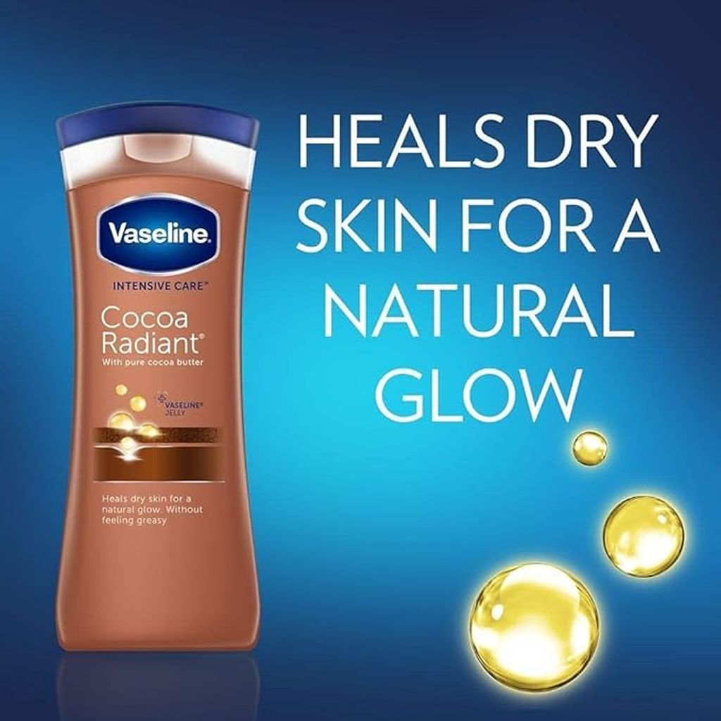 Vaseline, Intensive Care Cocoa Radiant Body Lotion, Deeply nourishing lotion for dry skin, 725 ml