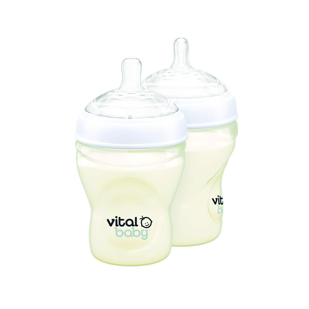 Vital Baby Nurture Breast Like Feeding Bottles, 240 Ml (2 Pack)