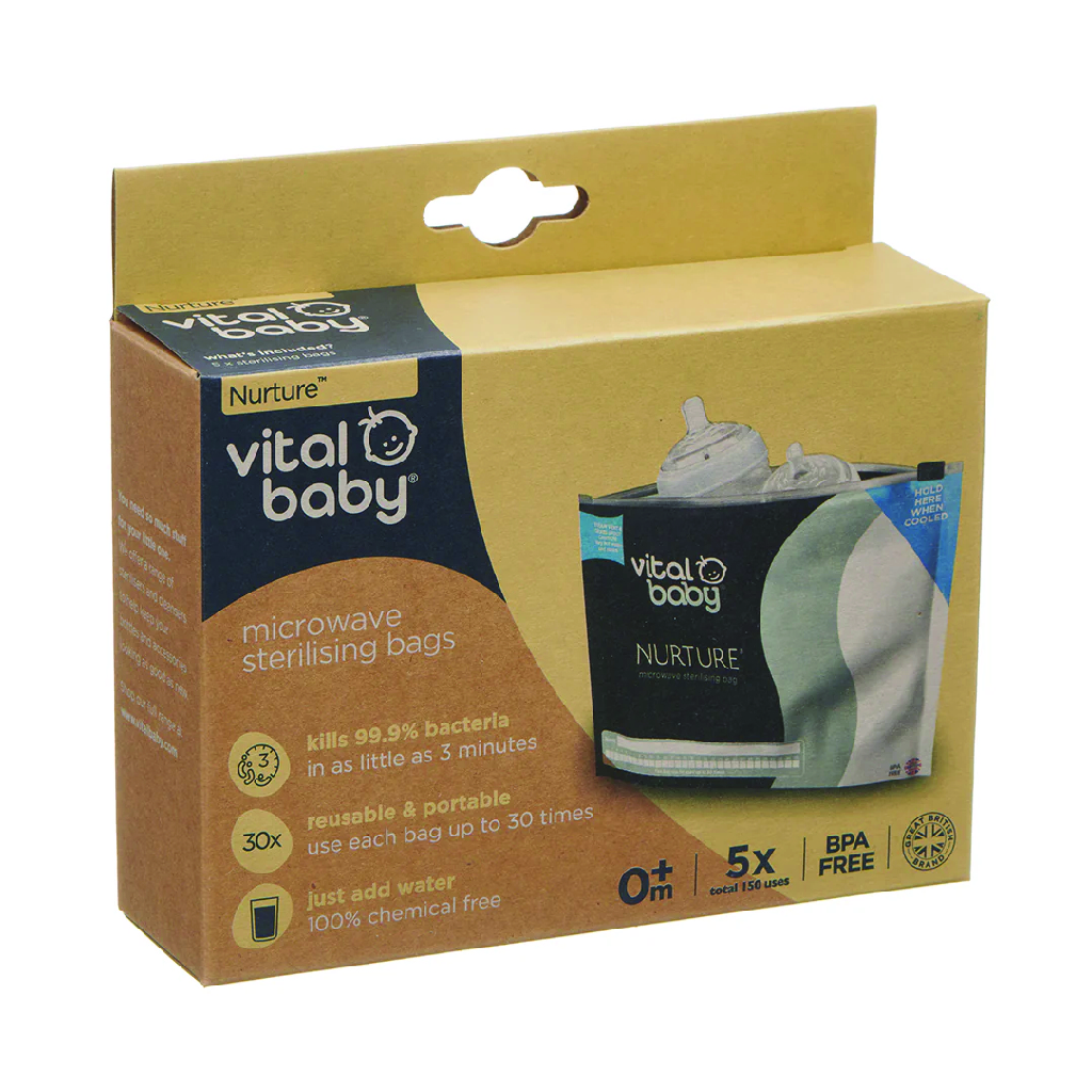 Vital Baby Nurture Microwave Sterilising Bags (5 Pack)