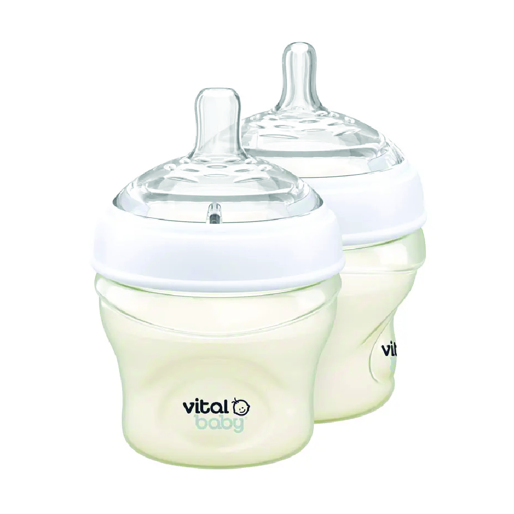 Vital Baby, Nurture Breast Like Feeding Bottles 150ml, Natural feeding bottles mimicking breastfeeding, 150ml