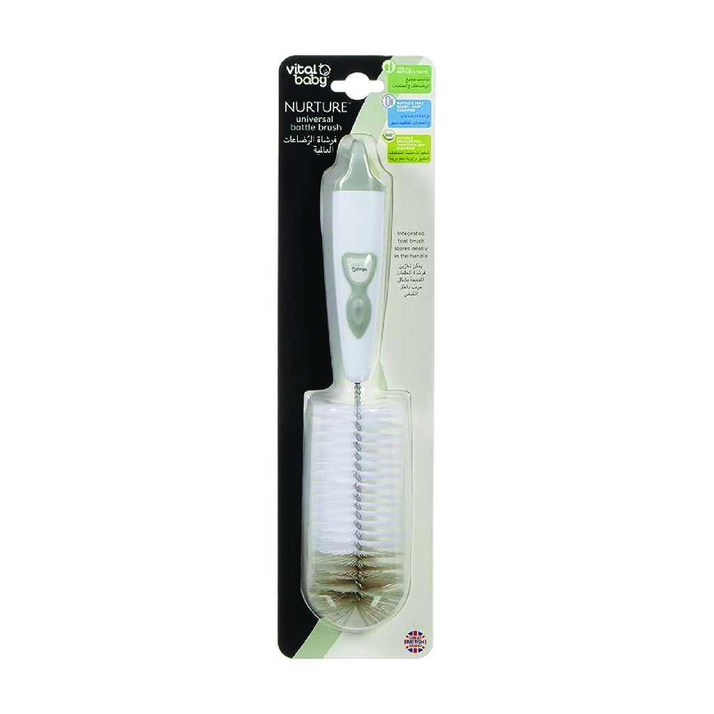 Vital Baby, Nurture Universal Bottle Brush, Soft bristle brush for baby bottle cleaning