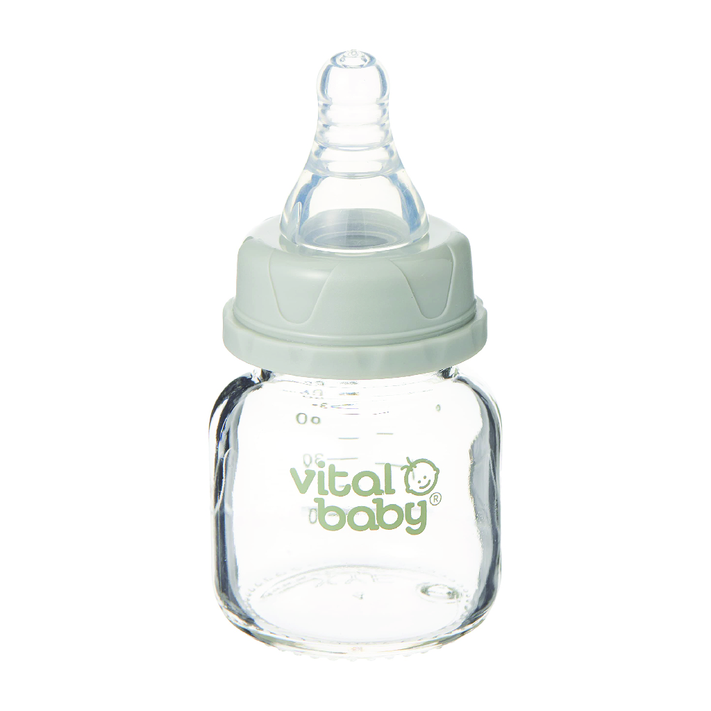 Vital Baby Nurture Glass Feeding Bottle, 60 Ml (1 Pack)