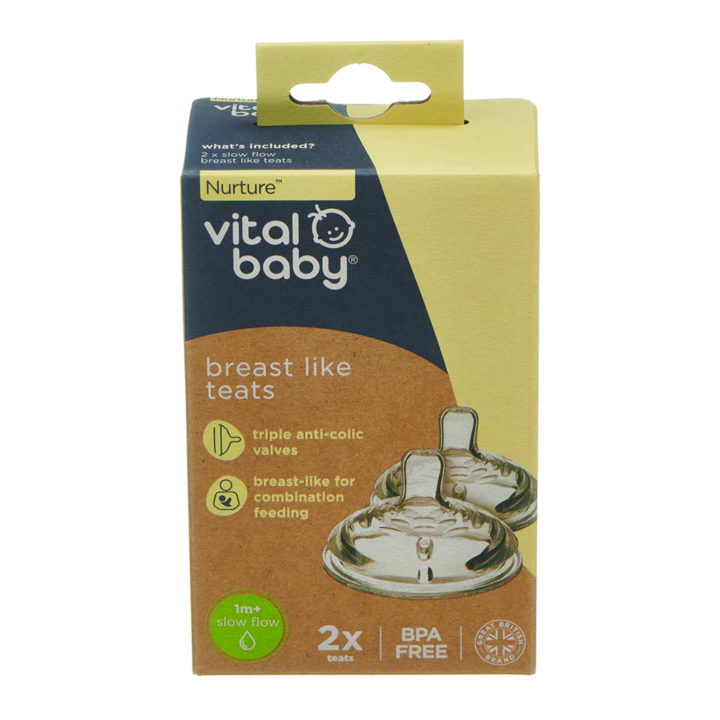 Vital Baby Nurture Breast Like Feeding Teats Medium Flow (2 Pack)