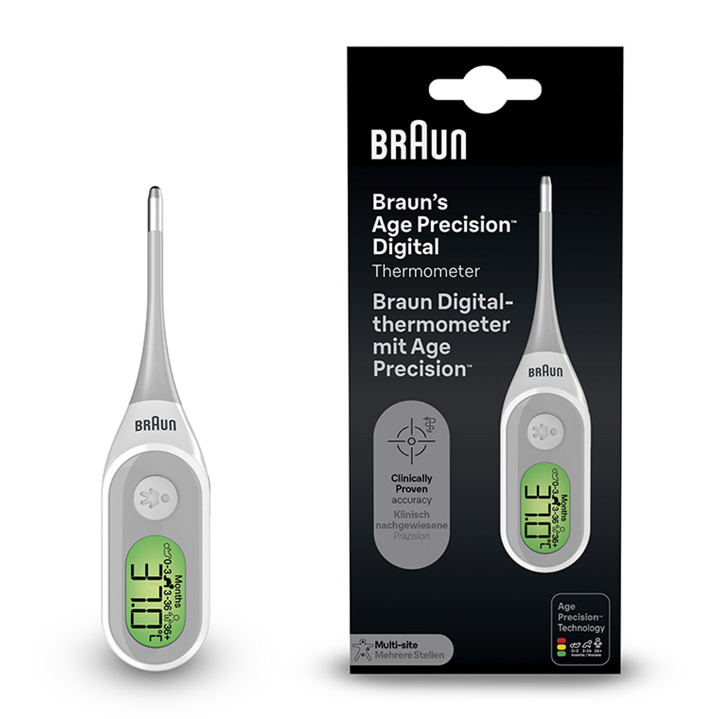Braun, PRT2000 Digital Stick Thermometer with Age Precision, Accurate temperature measurement for all ages