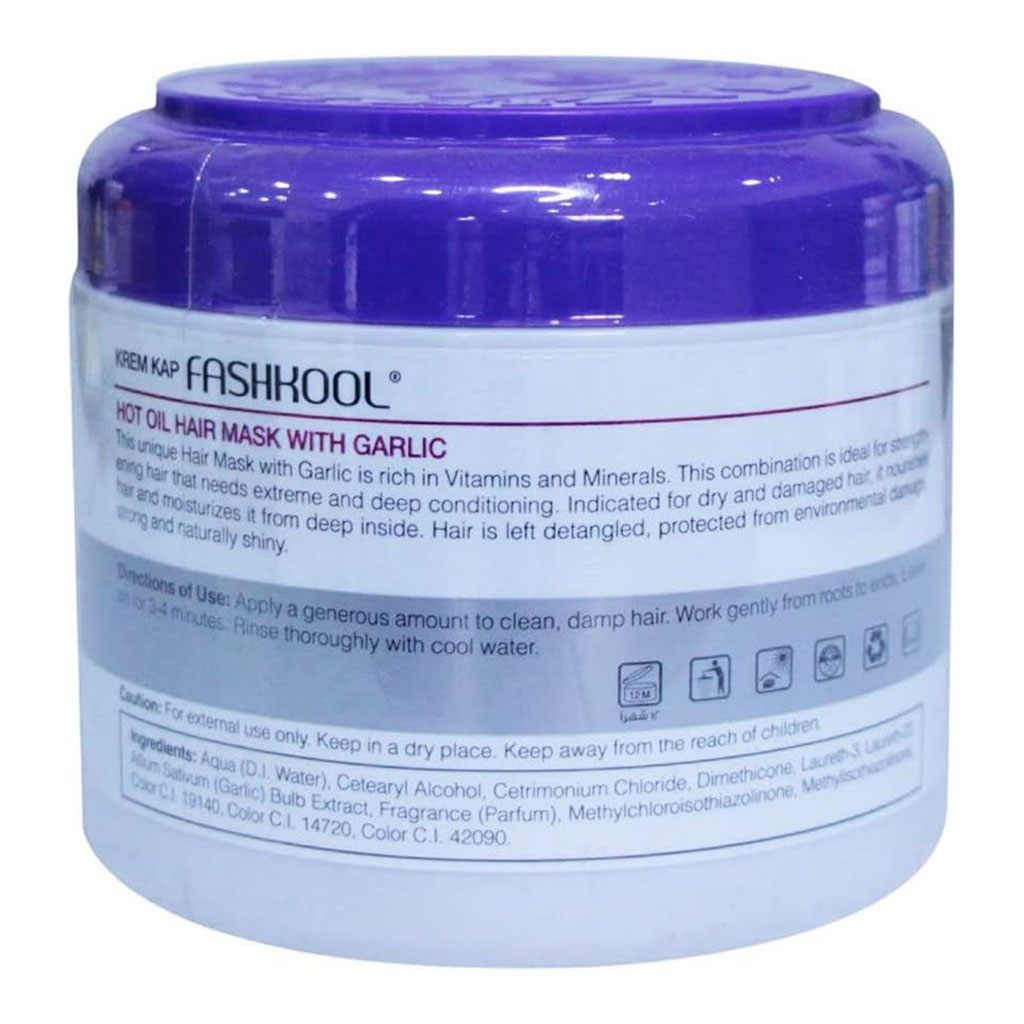 Krem Kap, Fash Kool Hot Oil Cream Garlic Hair Mask, Nourishing garlic hair mask for scalp health, 500ml