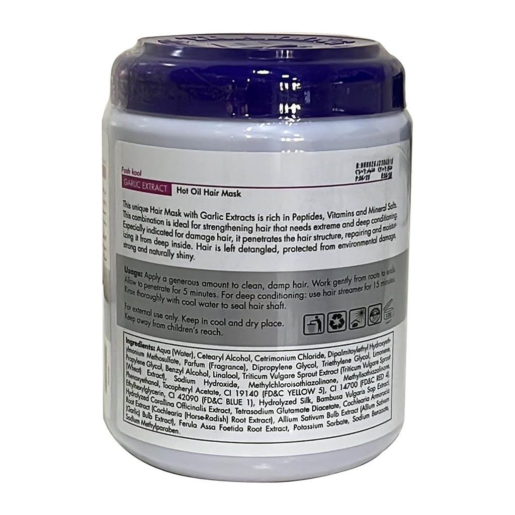 Krem Kap Fash, Kool Hot Oil Cream Garlic Hair Mask, Nourishing deep conditioning treatment for hair repair, 1500 ml