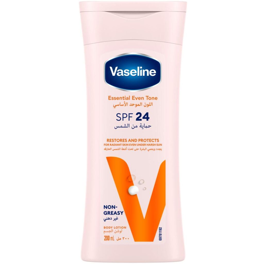 Vaseline, Essential Even Tone SPF 24 Body Lotion, Moisturizing lotion with sun protection, 200 ml