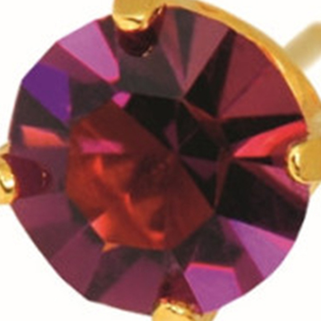 Caflon Fashion Sense, 24K Gold-Plated Amethyst Stud Earrings 5mm, Elegant hypoallergenic stud earrings