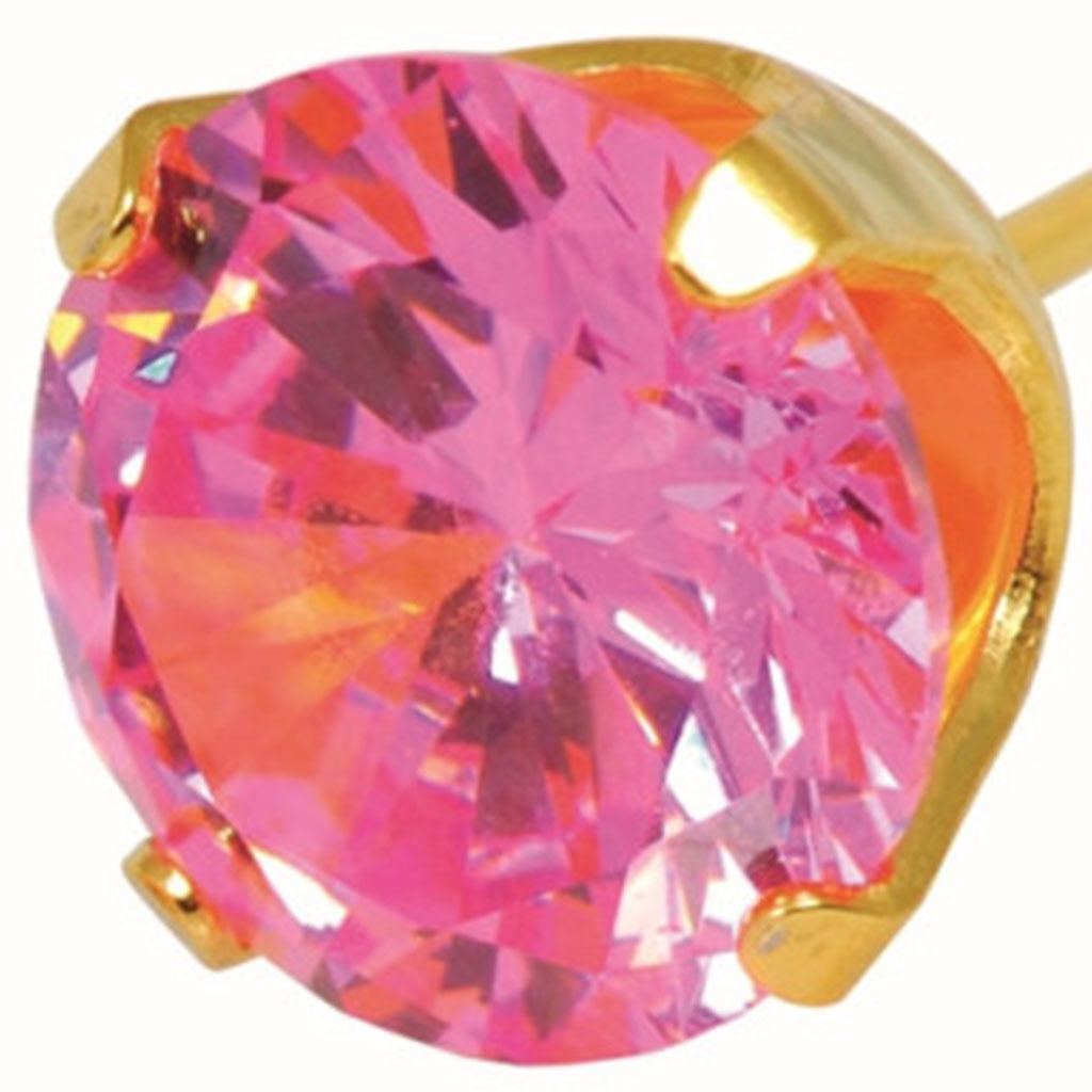 Caflon, Fashion Sense Pink 24K Gold-Plated Stud Earrings, Elegant hypoallergenic earrings 8mm