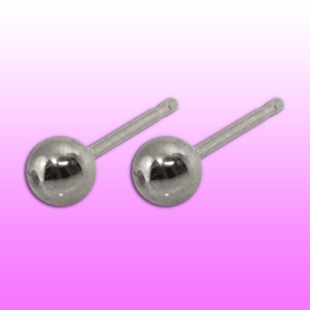Caflon, Fashion Sense Stainless Steel Ball Stud Earrings, Durable hypoallergenic 4mm earrings