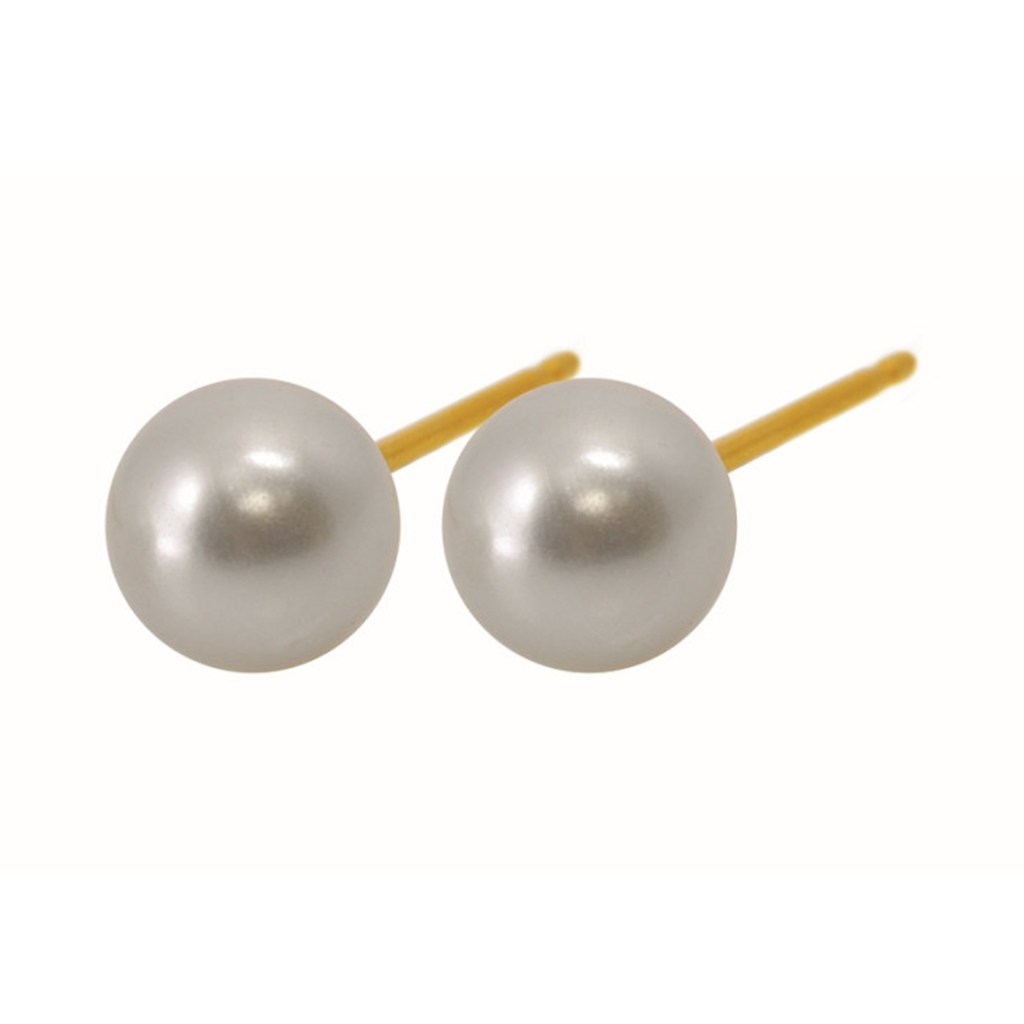 Caflon Fashion Sense FJP6 24K Gold-Plated Pearl Stud Earrings - 6mm, Pack of 4's