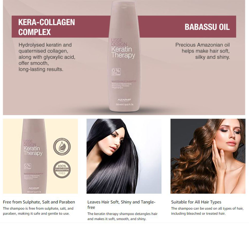 Keratin Therapy, Maintenance Shampoo, Repairing shampoo for keratin treated hair, 250ml