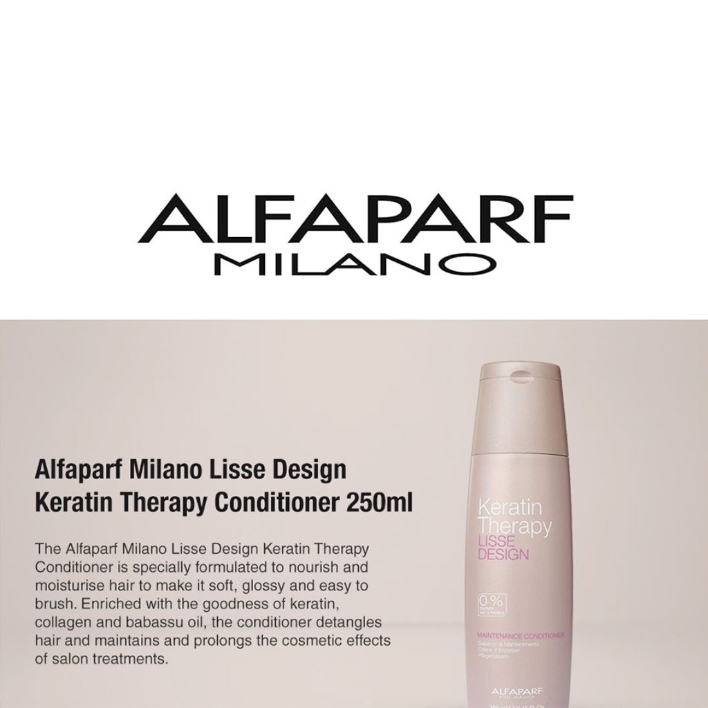 Alfaparf, Keratin Therapy Lisse Design Maintenance Conditioner, Conditioner for smooth and shiny hair, 250ml
