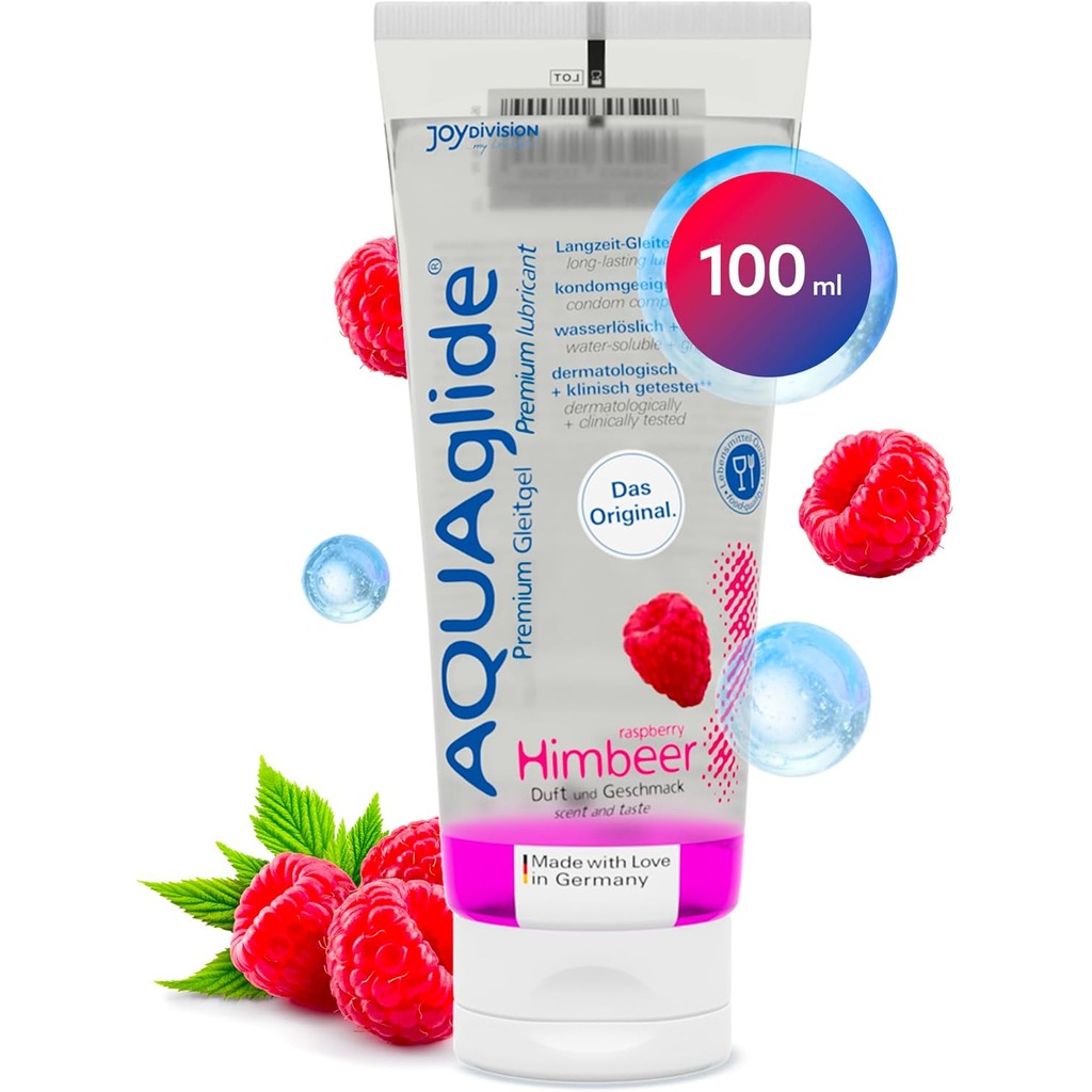 Joy Division Aquaglide Flavored Water-Based Lubricant, Raspberry, 100ml