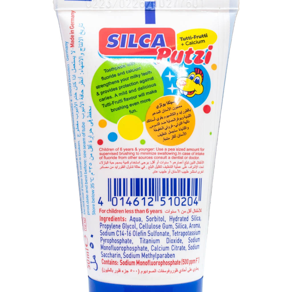 Silca, Toothpaste for children tutti frutti, Cavity protection toothpaste for ages 0-8, 50 ml