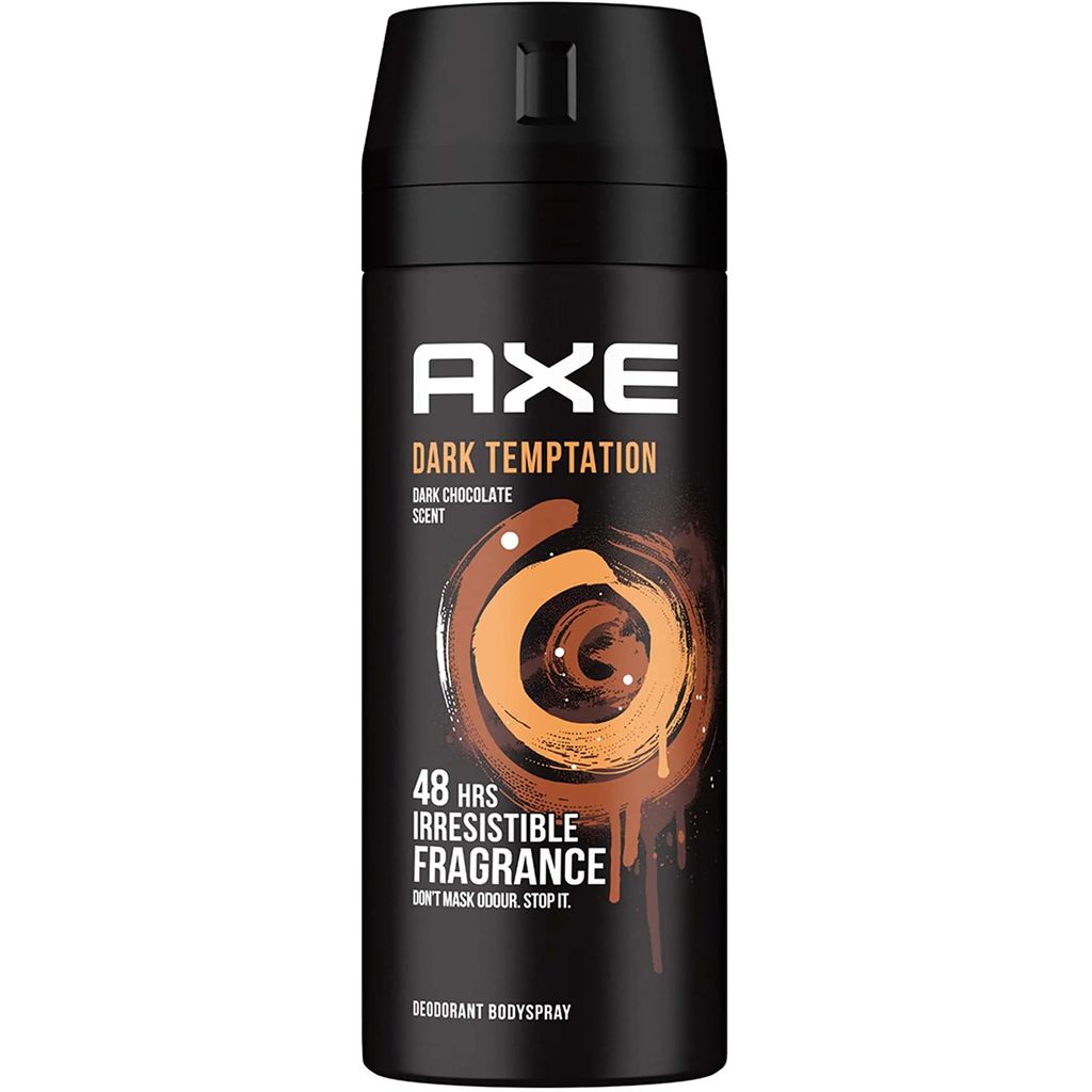 Axe, Dark Temptation Deodorant Body Spray, Rich chocolate fragrance deodorant spray, 150ml