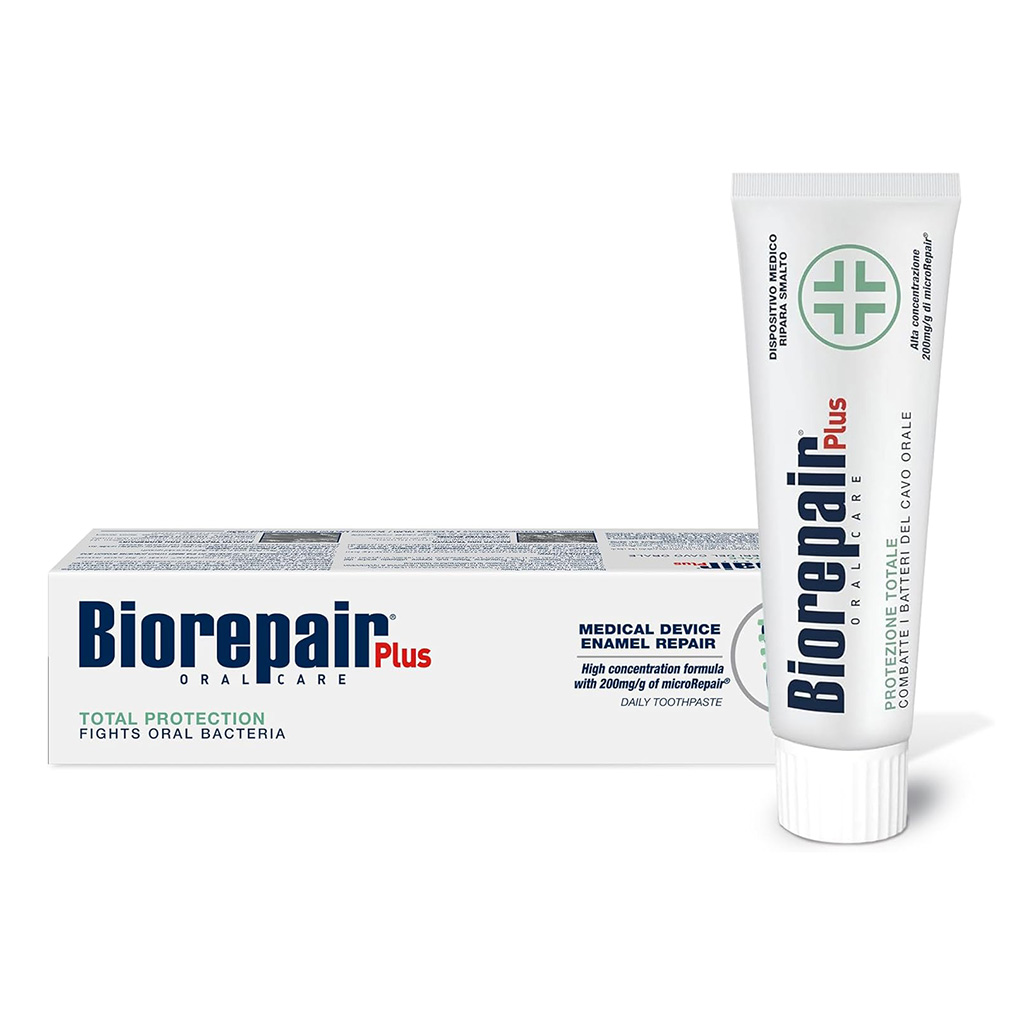 Biorepair Plus, Total protection toothpaste with microRepair technology, Toothpaste for enamel repair and protection, 75 ml