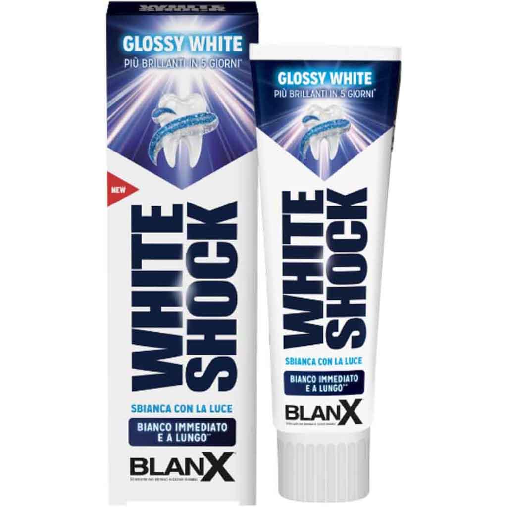 Blanx, White shock instant white toothpaste, Instant whitening toothpaste with blue formula, 75 ml