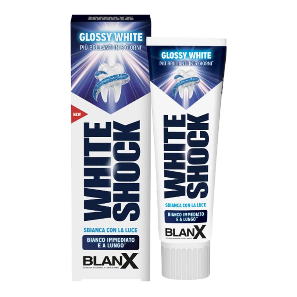 Blanx, White shock instant white toothpaste, Instant whitening toothpaste with blue formula, 75 ml