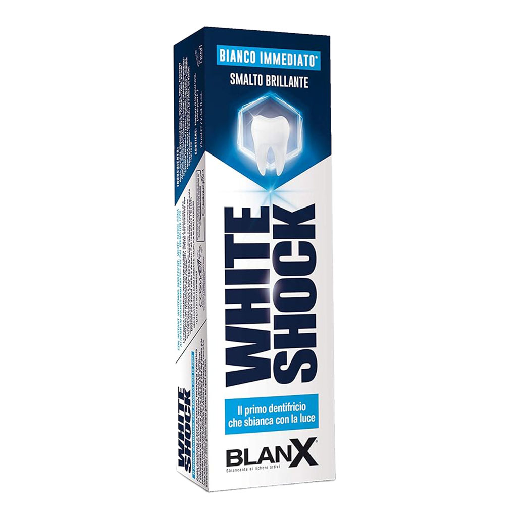 Blanx, White shock instant white toothpaste, Instant whitening toothpaste with blue formula, 75 ml