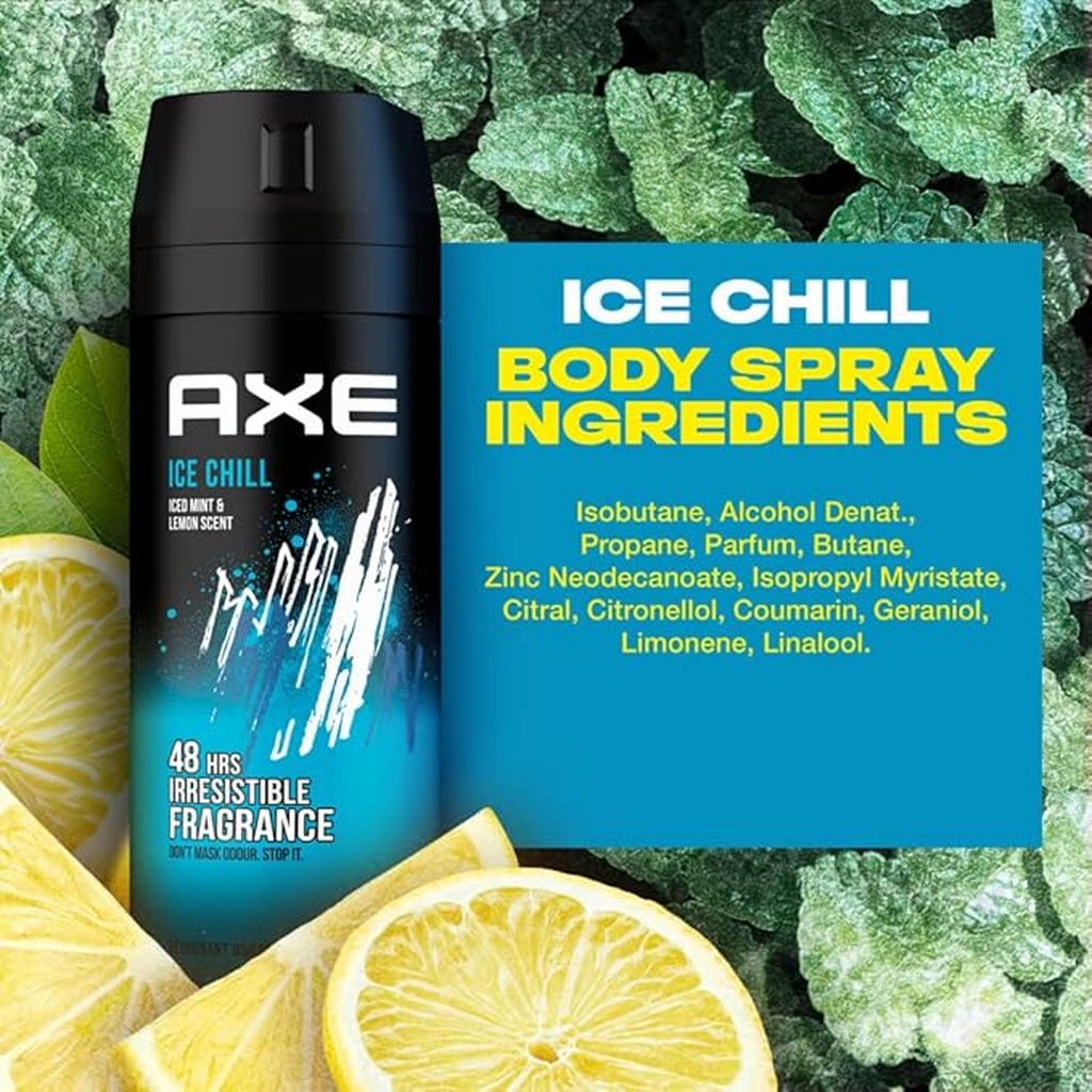 Axe, Deo Aero Ice Chill Deodorant Body Spray, Cooling fresh scent deodorant spray, 150ml