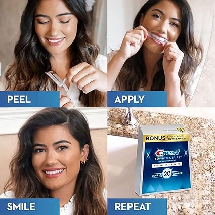 Crest, 3D White Professional Effects Whitestrips, Advanced teeth whitening strips for professional results