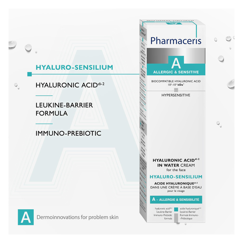 Pharmaceris, Hyaluro-Sensilium Hyaluronic Acid Water Cream, Hydrating face cream with hyaluronic acid