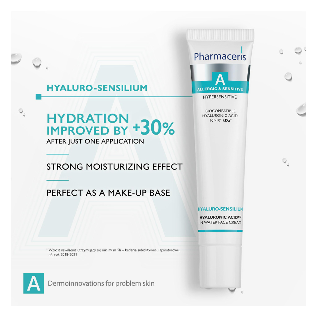 Pharmaceris, Hyaluro-Sensilium Hyaluronic Acid Water Cream, Hydrating face cream with hyaluronic acid