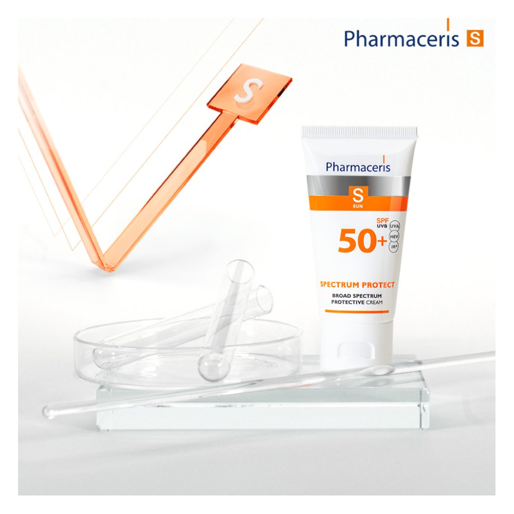 Pharmaceris, Broad Spectrum Sun Protection Cream SPF 50+, High protection sunscreen for sensitive skin