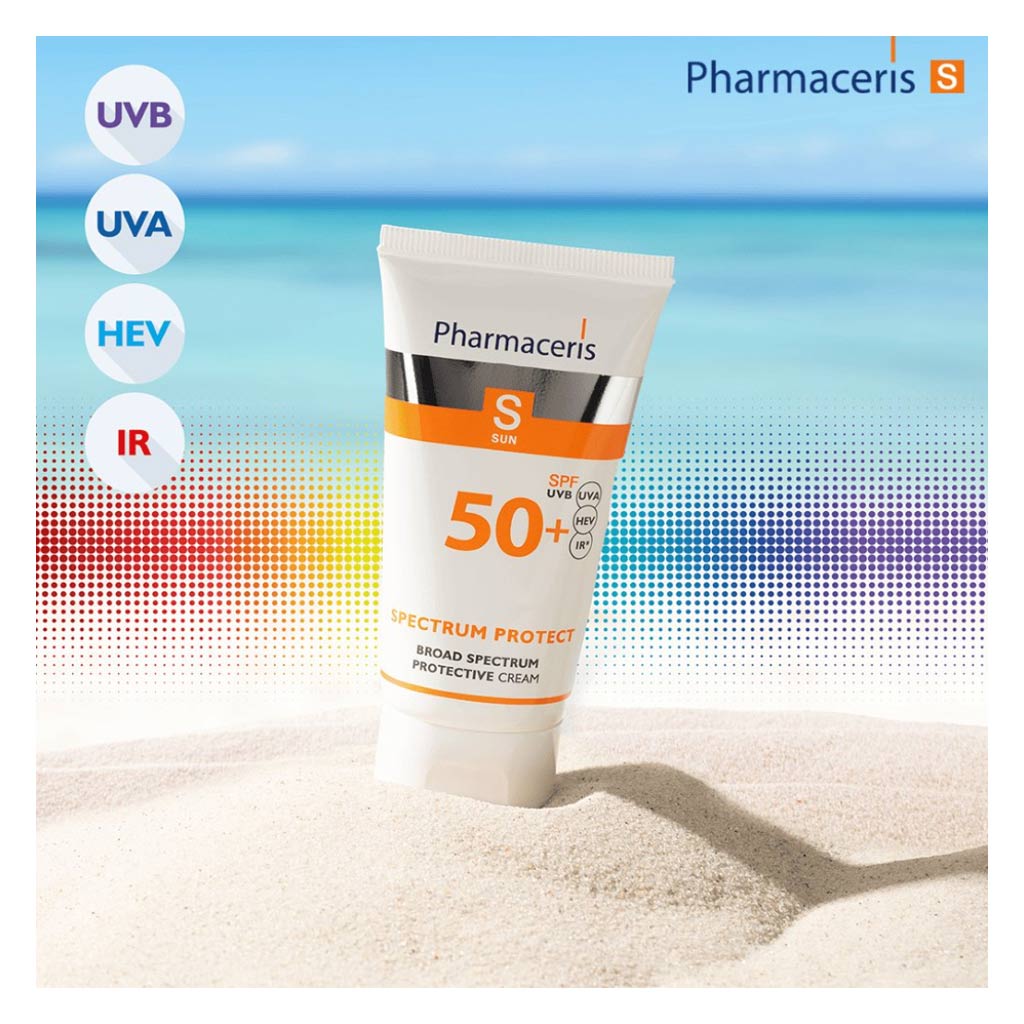 فارماثيريس، واقي شمس عالي الحماية للبشرة الحساسة، كريم حماية شمسية واسعة الطيف SPF ٥٠+