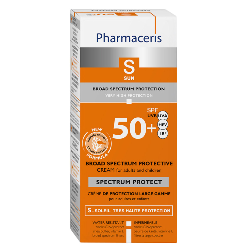 Pharmaceris, Broad Spectrum Sun Protection Cream SPF 50+, High protection sunscreen for sensitive skin